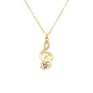 Collana Donna Chiave di Violino Gold con Gemma FJ-30016