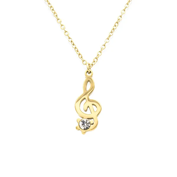 Collana Donna Chiave di Violino Gold con Gemma FJ-30016