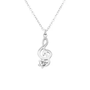 Collana Donna Chiave di Violino Silver con Gemma FJ-30015
