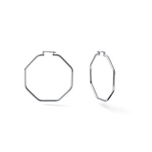 Orecchini a cerchio ottagonale argentato Unoaerre 2755