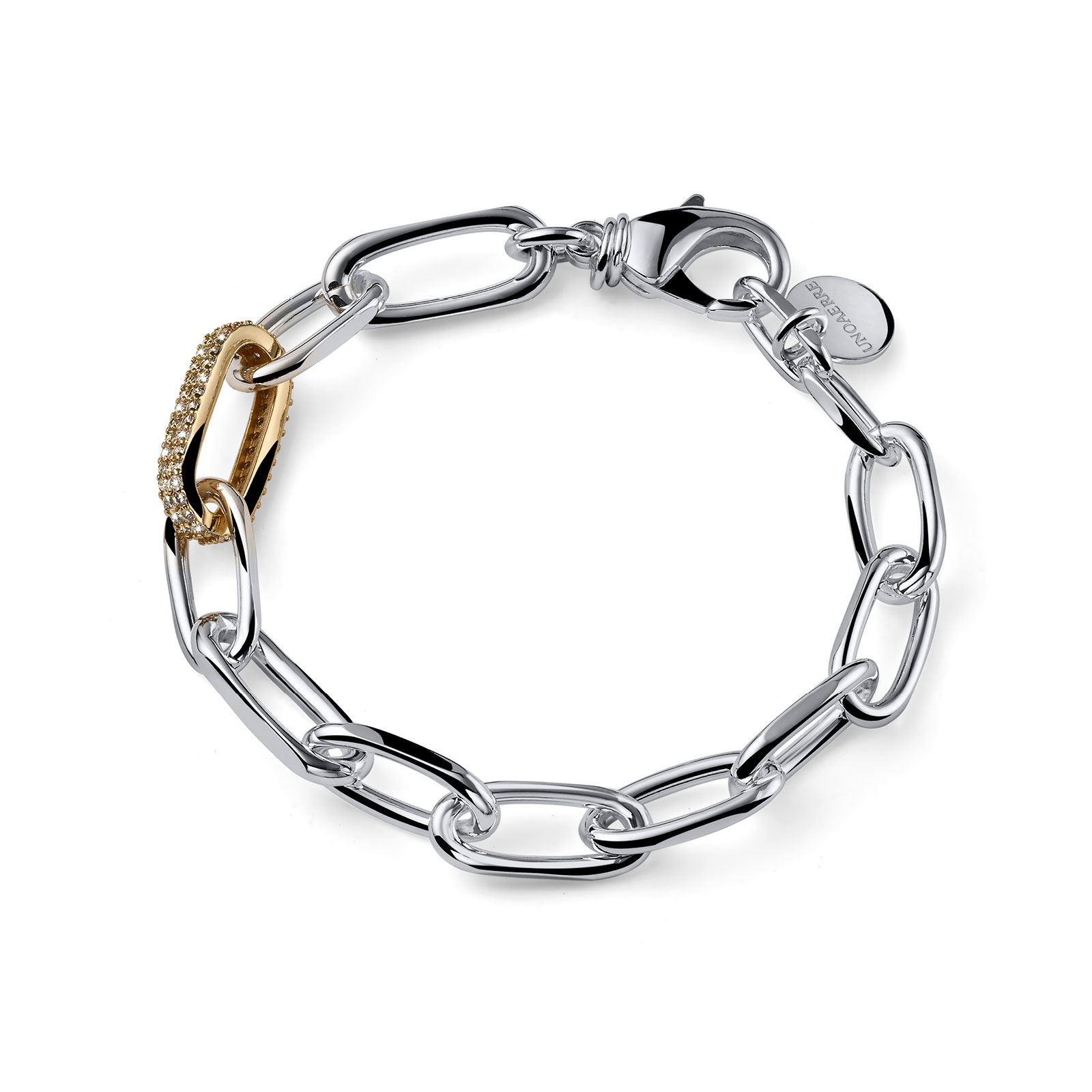 Bracciale bicolore con maglia in zirconi Unoaerre 2772