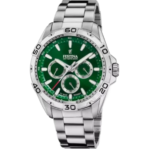 Orologio Festina F20623/3 Verde Cinturino In Acciaio Inossidabile, Uomo