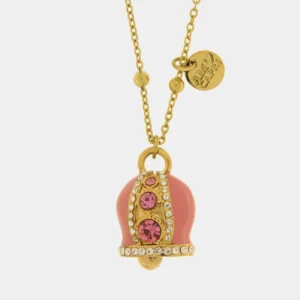 CAPRI Collana in Acciaio campanella rosa con pois 3140270