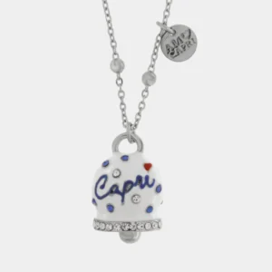 CAPRI Collana in Acciaio campanella bianca con pois blu 3140272