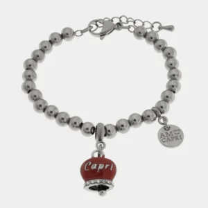 CAPRI Bracciale campanella rossa con scritta e zirconi 3170742