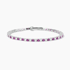 Bracciale Mabina tennis in argento rubini sintetici e zirconi 535457-M