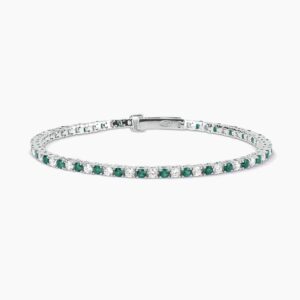 Bracciale Mabina tennis con smeraldi sintetici e zirconi 533458-M