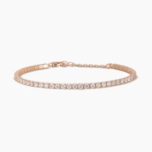 Bracciale Mabina tennis in argento rosato con zirconi piccoli 533286