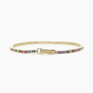 Bracciale Mabina tennis argento dorato multicolor 533556-M