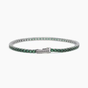 Bracciale Mabina tennis argento da uomo smeraldi sintetici 533579-M