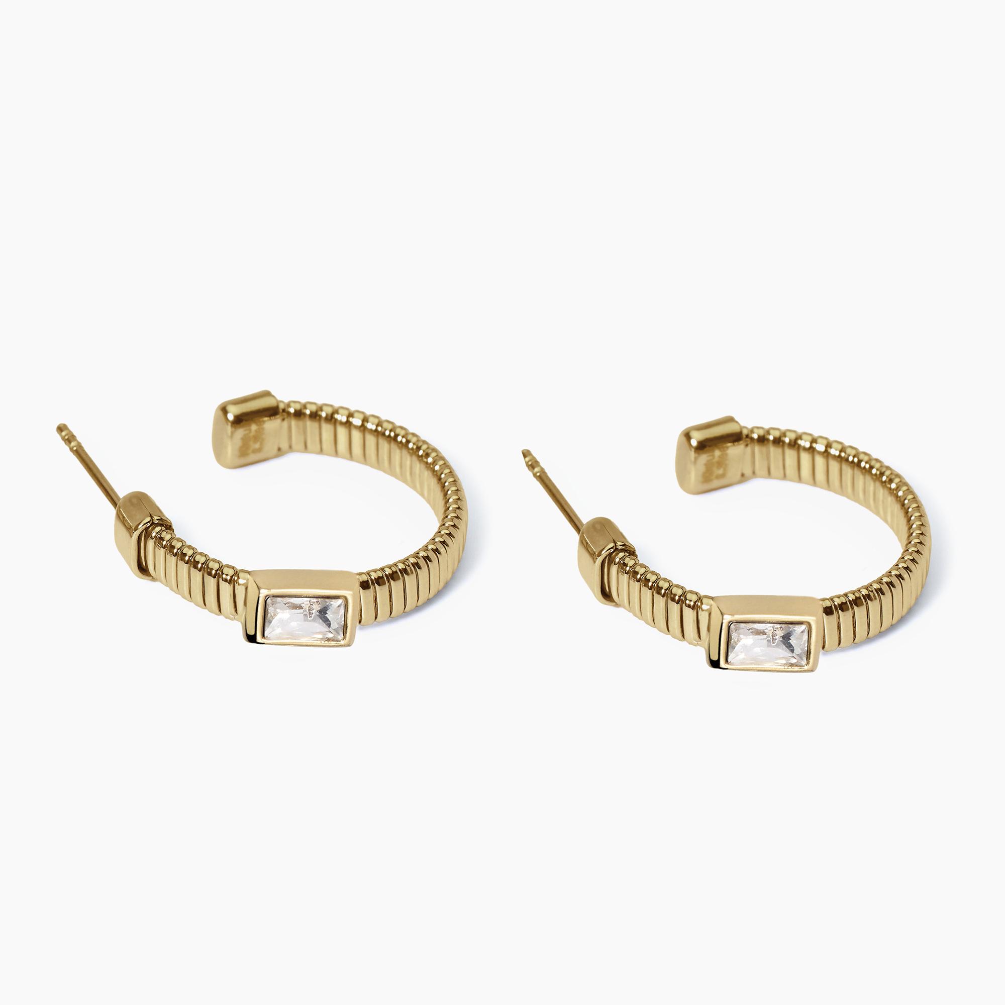 Orecchini Kidukt dorati tubogas con zirconi Style 861005 - immagine 2