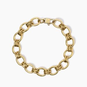 Bracciale Kidult a catene maglie larghe in acciaio dorato Style 831043