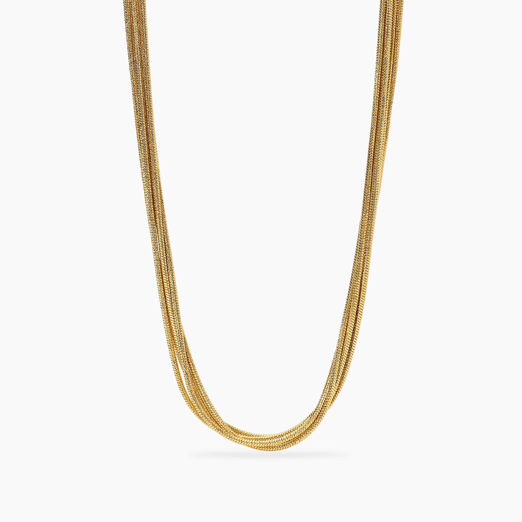 Collana Kidult in acciaio dorato con catene snake Style 851098