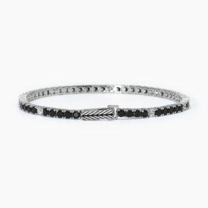 Bracciale Mabina tennis bianco e nero in argento 533696-M