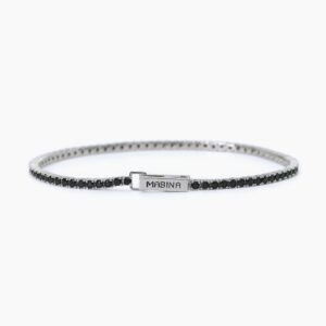 Bracciale Mabina tennis nero argento 533713-M