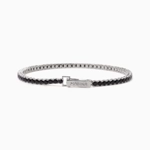 Bracciale Mabina Tennis in argento con zirconi neri 533744-M