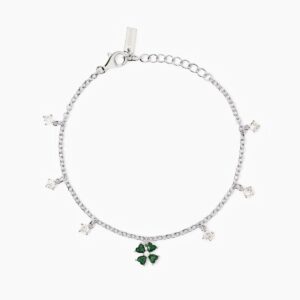 Bracciale Mabina in argento con quadrifoglio 533878
