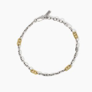 Bracciale Mabina uomo in argento con elementi placcati oro 534001