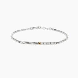 Bracciale Mabina in argento con catena veneta e piastra 534086