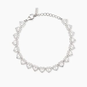 Bracciale Mabina tennis in argento con cuori in zirconi bianchi 534115