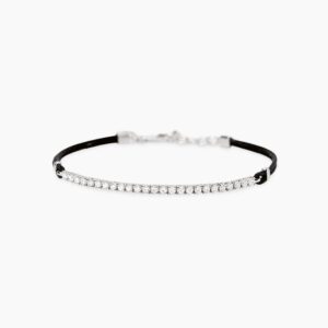 Bracciale Mabina in argento con cordino e tennis di zirconi 534122