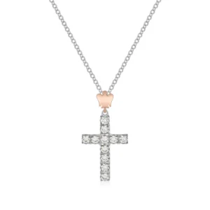 Collana croce in argento e angelo  SKU: GIA447