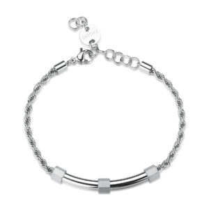 Bracciale S'Agapõ in acciaio con catena torchon e centrale SBD16