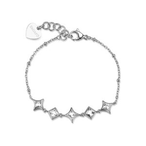 Bracciale S'Agapõ in acciaio con cristalli SCE55