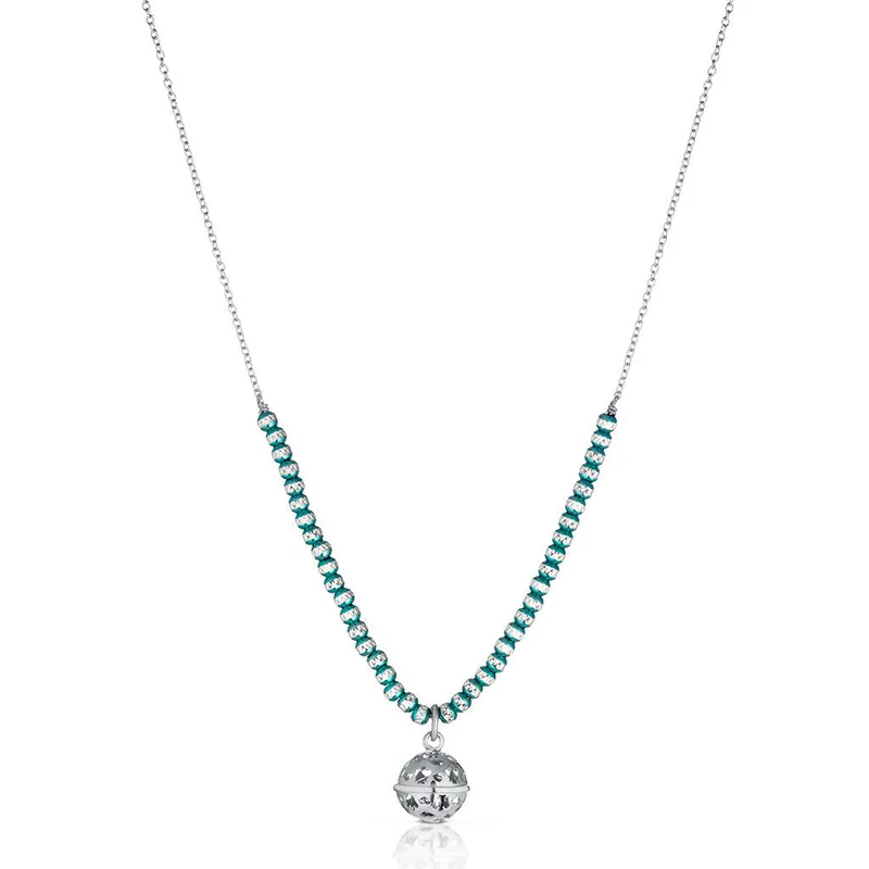 Collana Chiama Angeli in Argento e Sfere Diamantate SKU: SFA131