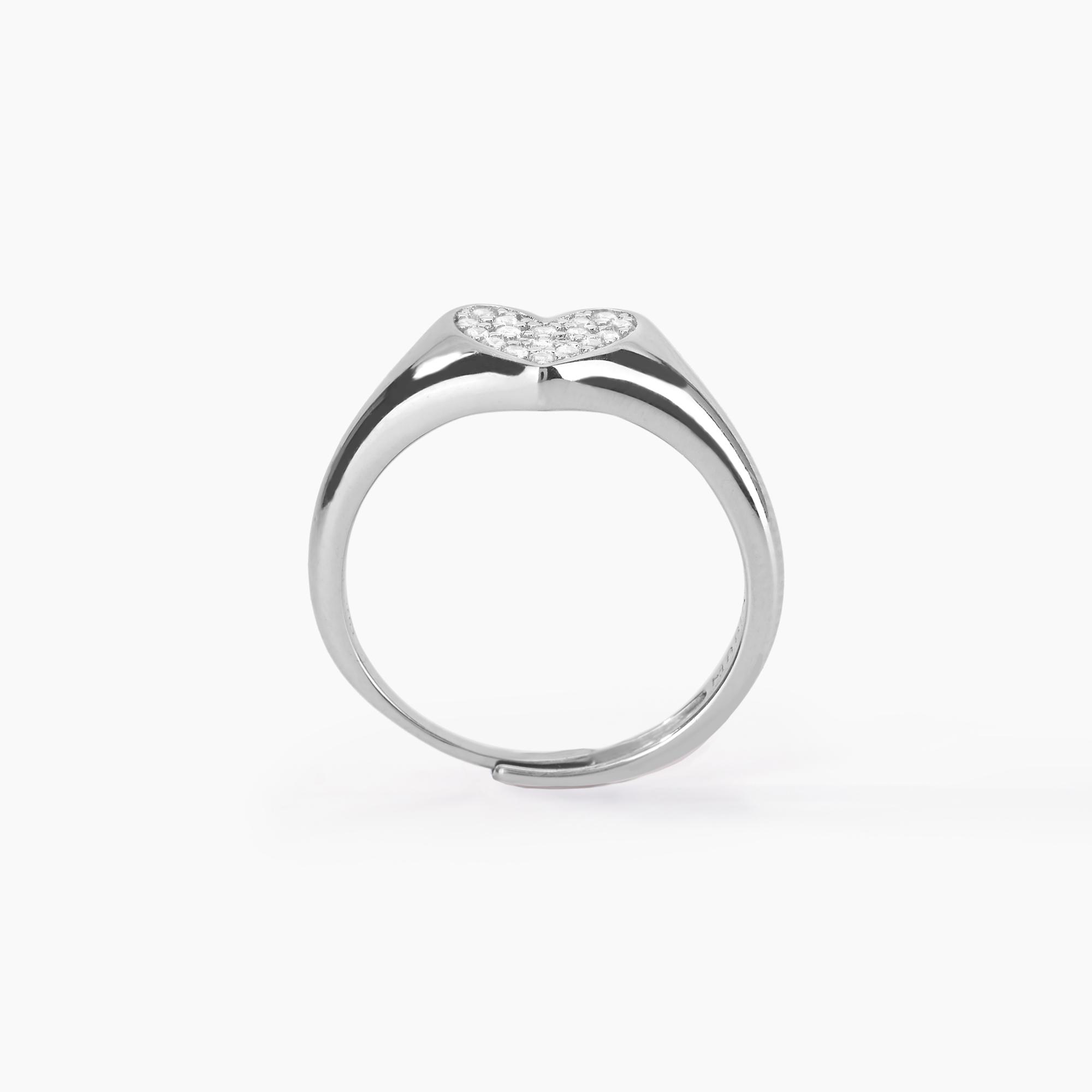 Anello Mabina chevalier in argento con cuore e pavé di zirconi 523205 - immagine 2