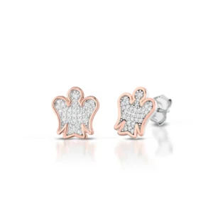 Orecchini con Angelo argento rosato e zirconi GIA480