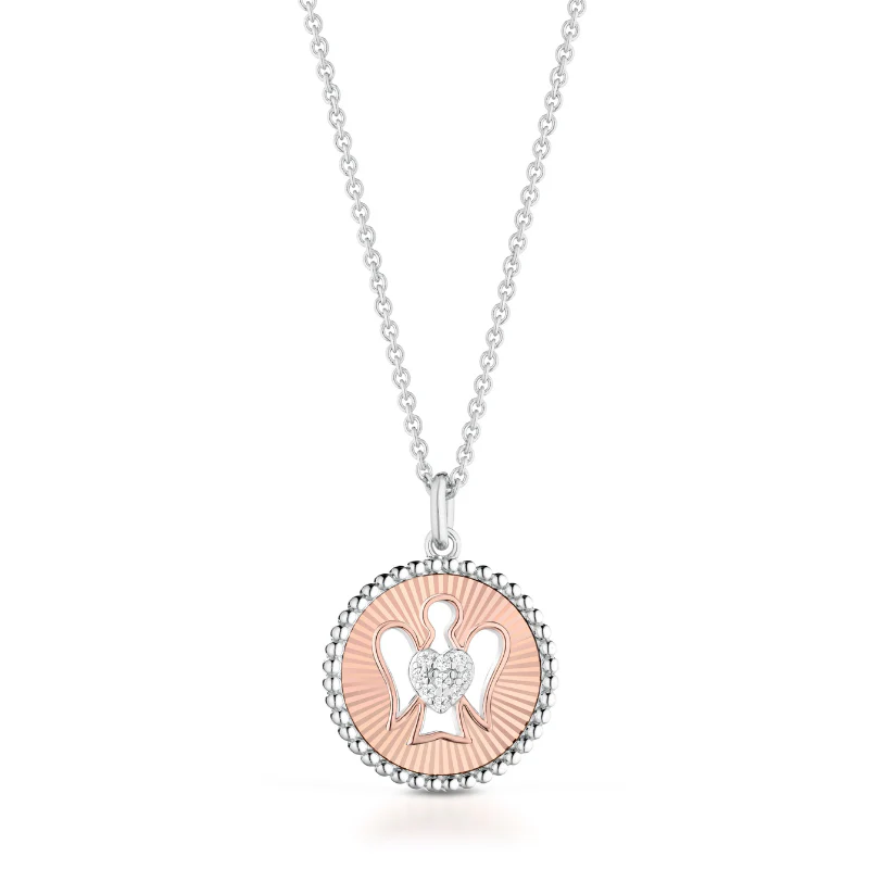 Collana Angelo traforato in argento rosato GIA483