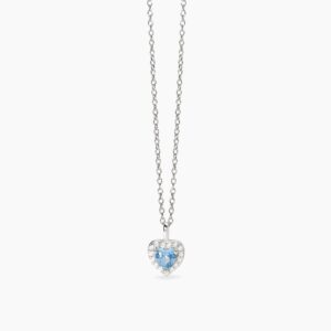 Collana Mabina in argento con cuore in acquamarina sintetica 553784