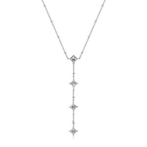 Collana S'Agapõ a "y" in acciaio con cristalli pendenti SCE48