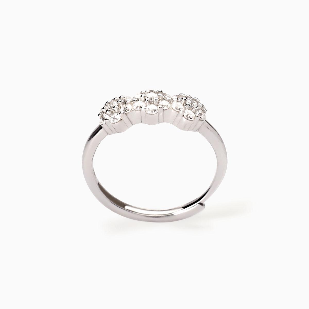 Anello Mabina in argento con fiore e zirconi 523416 - immagine 2