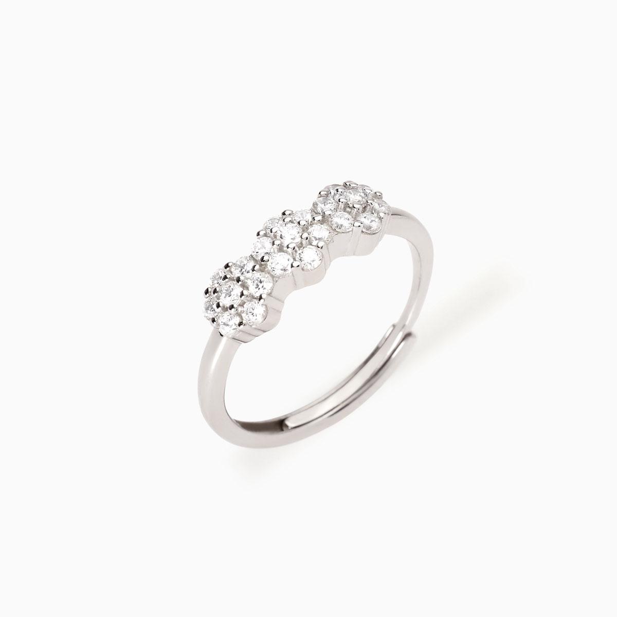 Anello Mabina in argento con fiore e zirconi 523416 - immagine 3