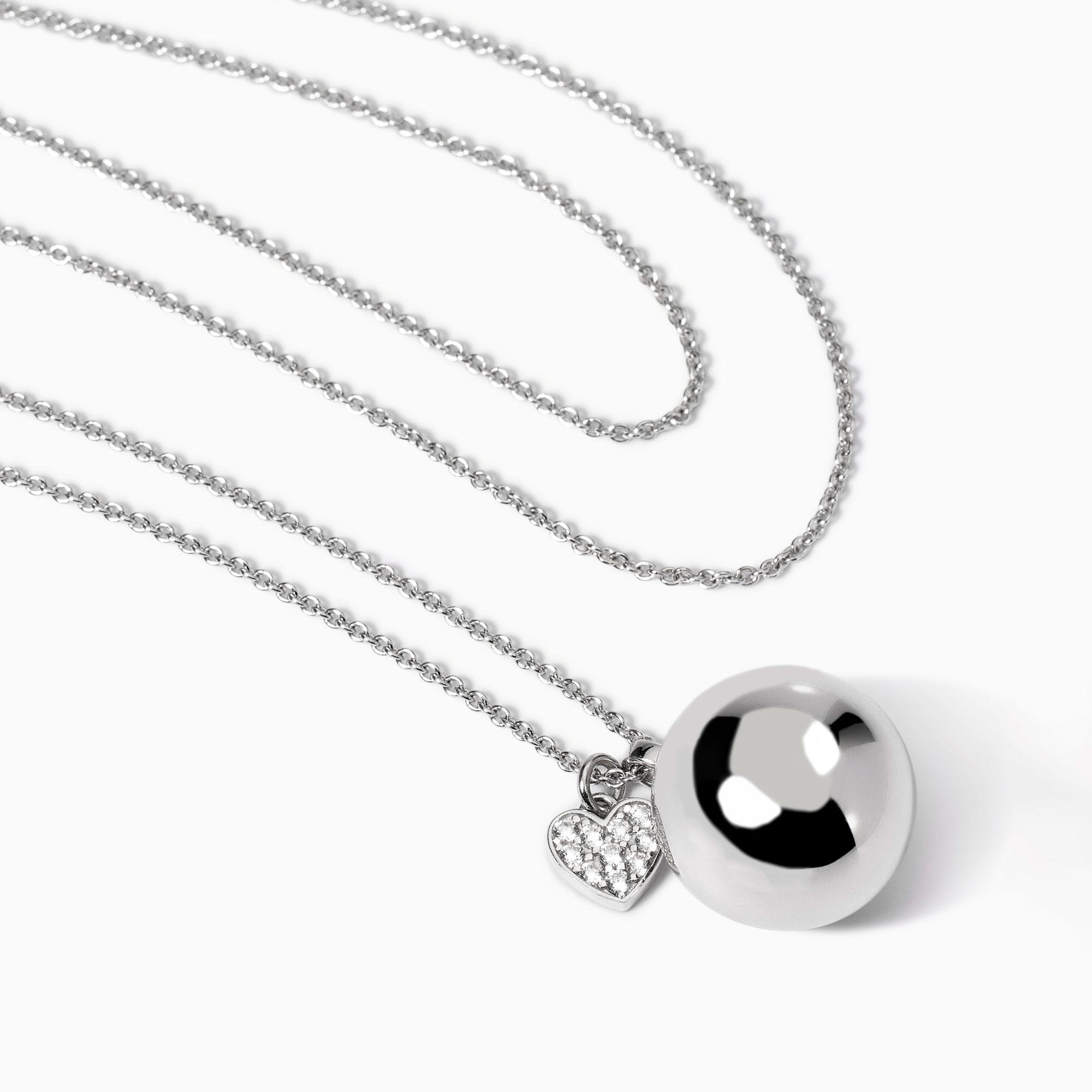 Collana in argento con ciondolo Chiama Angeli e cuore con zirconi 553744 - immagine 2