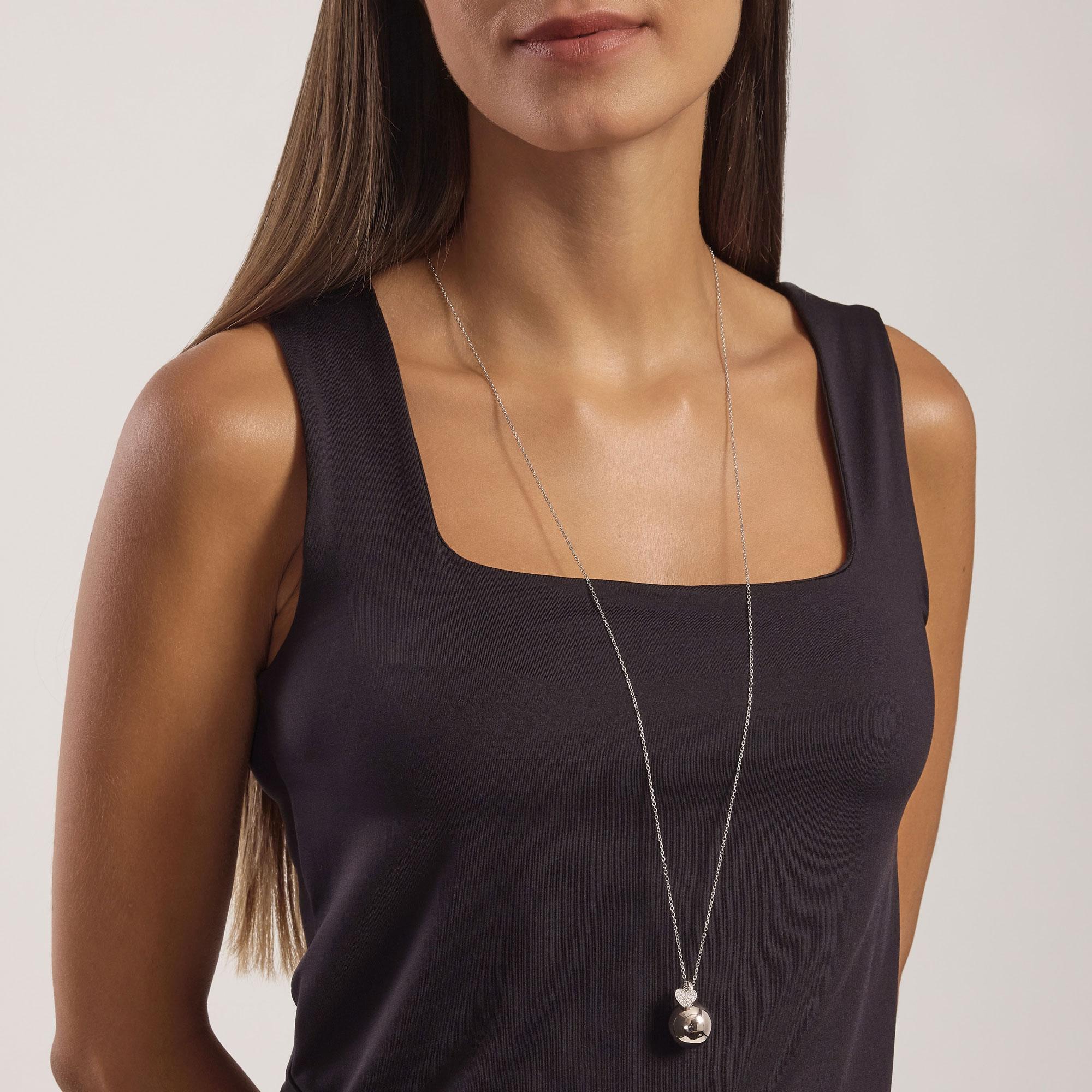Collana in argento con ciondolo Chiama Angeli e cuore con zirconi 553744 - immagine 3