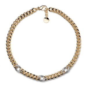 Collana bicolore grumetta e zirconi Unoaerre 2806