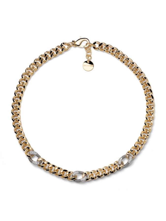 Collana bicolore grumetta e zirconi Unoaerre 2806