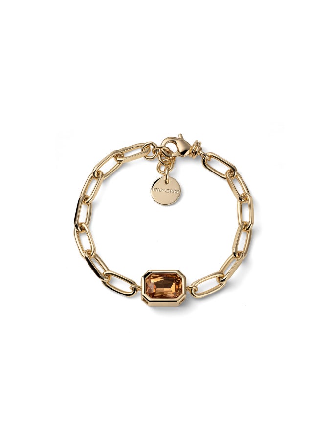 Bracciale Joya catena e cristallo giallo Unoaerre 2822