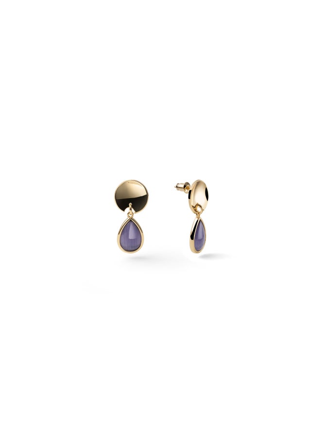 Orecchini Dorato Lux goccia viola Unoaerre 2866