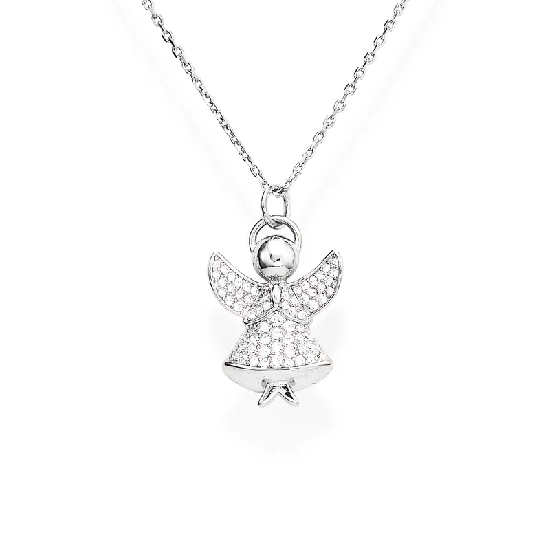 Collana Amen Angelo in Preghiera con Pavé di Zirconi SKU: A3BB