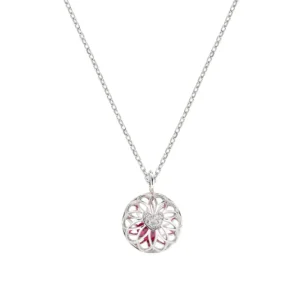 Collana Amen Chiama Angeli con Zircone Cuore Rubino Interno SKU: CCABBR2
