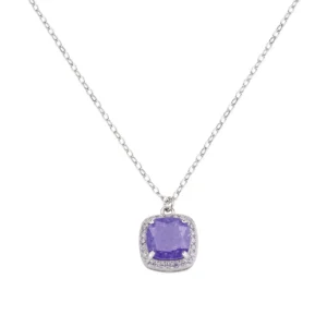 Collana Amen in Argento con Creek Stone Viola e Zirconi Lavanda SKU: CLCRQBVILAZ
