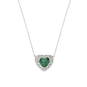 Collana Amen Stardust Cuore Verde Smeraldo con Zirconi SKU: CLHRIBBVZ