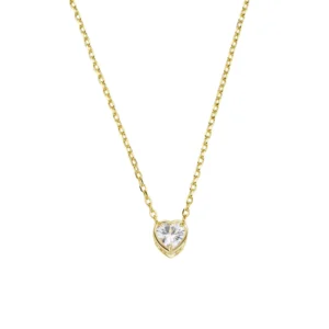 Collana Amen Dorata Amore con Solitario a Cuore SKU: CLSHSGBZ5