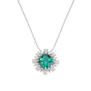 Collana Amen Stardust con Pendente Zircone Carrè Verde Smeraldo NQUBVBZ