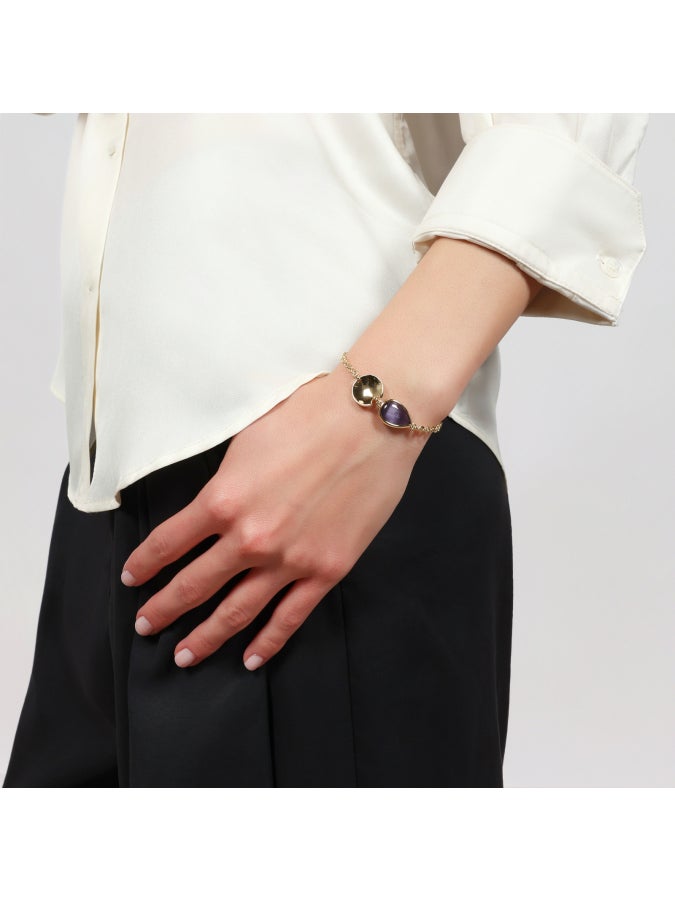 Bracciale Dorato Lux goccia viola Unoaerre 2852 - immagine 3