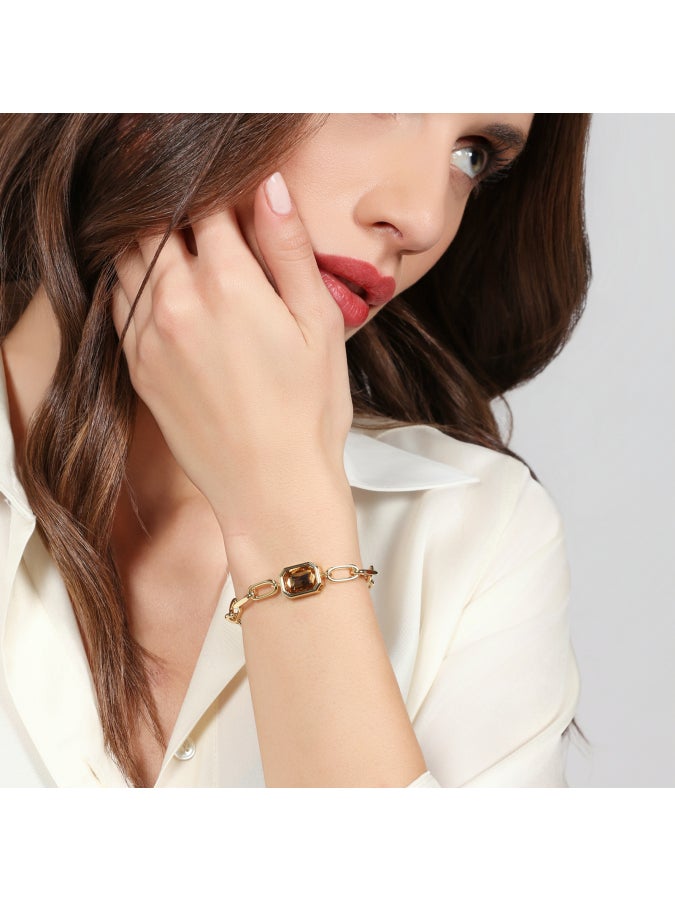 Bracciale Joya catena e cristallo giallo Unoaerre 2822 - immagine 2